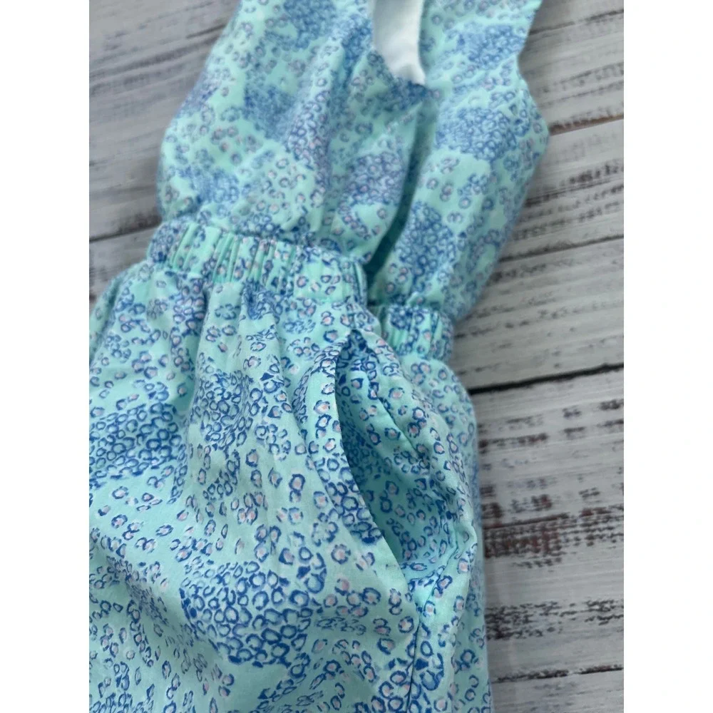 Vineyard Vines Kids Girls Light Blue Turtle Print Smocked Waist Dress Size‎ 4T